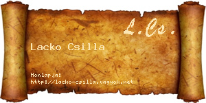 Lacko Csilla névjegykártya